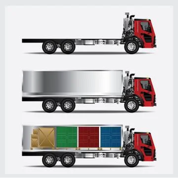 Cargo Trucks Transportation isolated Vector Illustration Stock Illustration