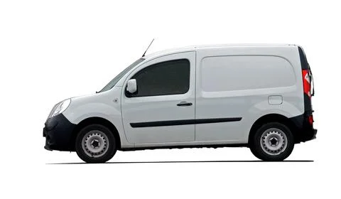Cargo van car side view Stockfoto's