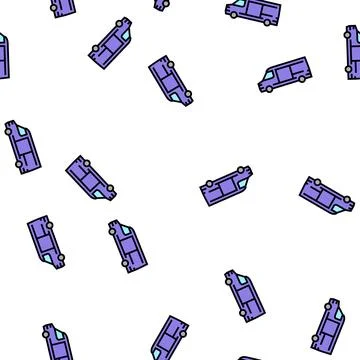 Cargo van car vector seamless pattern Illustrazione stock