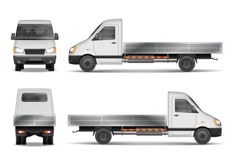 Cargo van vector illustration isolated on white. City commercial lorry. delivery Illustrazione stock