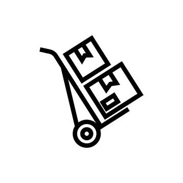 Cargo vector icon. Black isolated icon of paper clip on white background. Stock Illustration