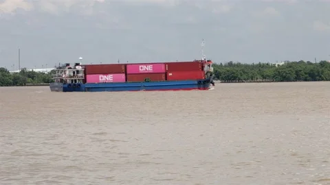 The cargo vessel NP CHUMPHON Stock Footage 220048864