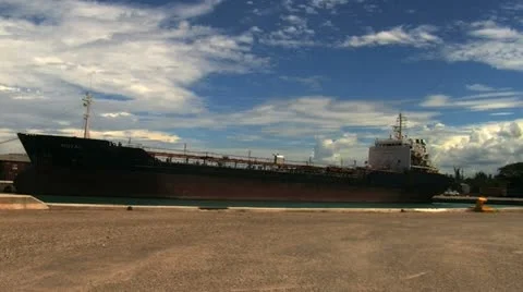 Cargo vessel in Port Stock Footage 12401143