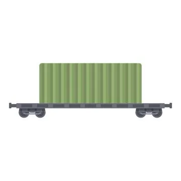 Cargo wagon icon cartoon vector. Train container Stock Illustration