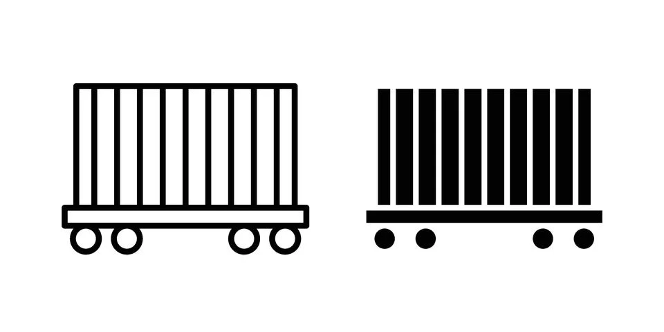 Cargo wagon icon design. Simple Vector illustrations.. 스톡 일러스트