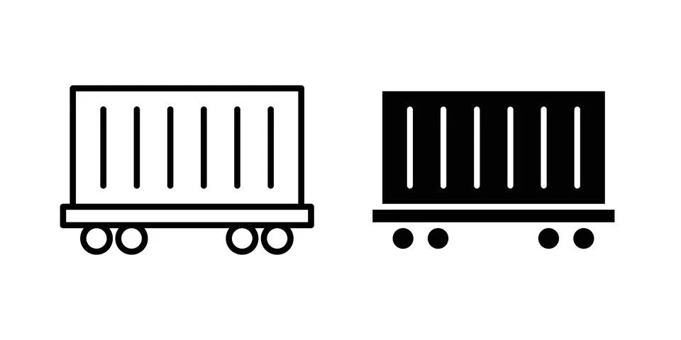 Cargo wagon icon set, collection of vector icons 스톡 일러스트