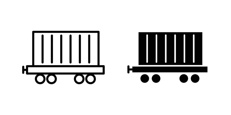 Cargo wagon icon set. Vector EPS 10 스톡 일러스트