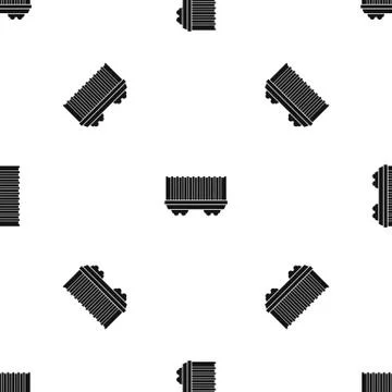 Cargo wagon pattern seamless black Illustrazione stock