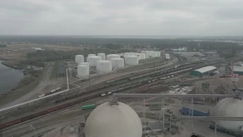 Cargo warehouse aerial view Video stock 149040736