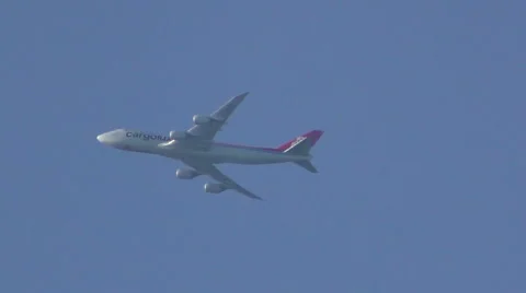 Cargolux jumbo jet in flight Stock Footage 49655174