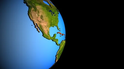 Caribbean on 3D globe Stock Footage 112885933