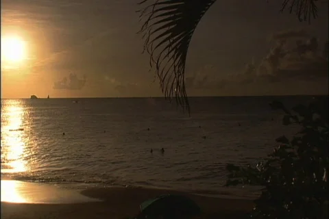 Caribbean Bay from the Beach Stock Footage 419947