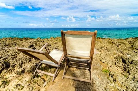 Caribbean Beach Chairs Stock Photos