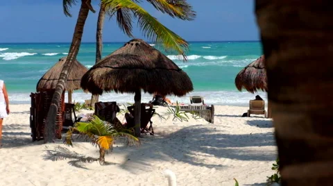 Caribbean beach Stock Footage 45878797