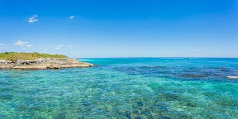 Caribbean beach in Mexico Stock Photos