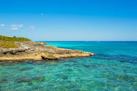 Caribbean beach in Mexico Stock Photos
