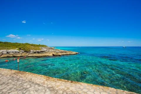 Caribbean beach in Mexico Stock Photos