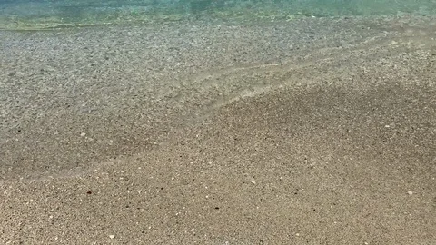 Caribbean beach shore with shallow waves and copy space Stock Footage 106141202