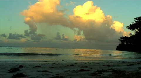 Caribbean beach sunset Stock Footage 622023