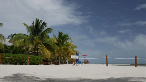 Caribbean Beach Timelapse with Blue Sky Stock Footage 302218883