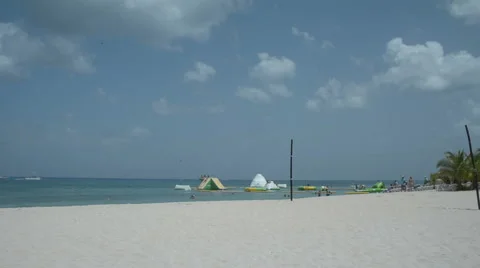 Caribbean Beach with water fun background Stock Footage 46617963