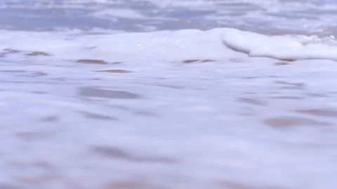 Caribbean beach waves closeup Stock Footage 230125086
