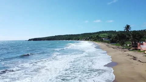 Caribbean Beach with Waves Stock Footage 273588993