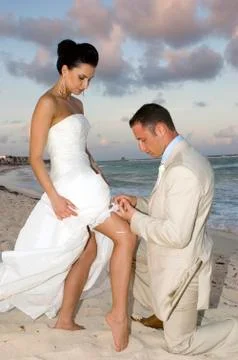 Caribbean beach wedding Stock Photos