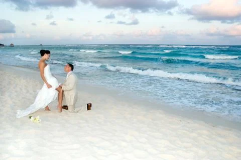 Caribbean beach wedding Stock Photos