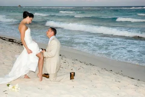 Caribbean beach wedding 写真素材