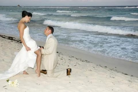 Caribbean Beach Wedding Stock Photos