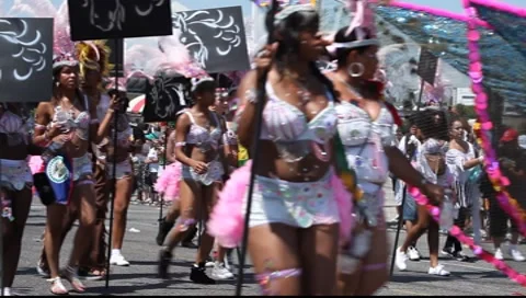 Caribbean Carnival parade Stock Footage 7981855