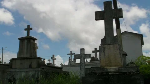 Caribbean cemetery 3 Stock Footage 8571836