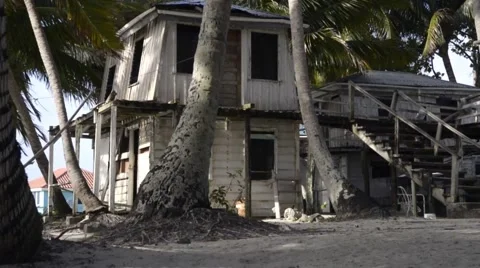 Caribbean decrepit buildings Stock Footage 48692503
