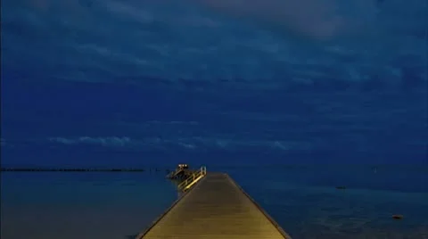Caribbean Dock Clouds time lapse Stock Footage 10668921