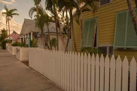 Caribbean houses in the City of Key West, Florida. Stock Photos