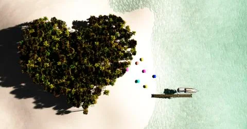 Caribbean island Stock Illustration