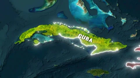 Caribbean Map Animation Highlighting Cuba Haiti and Dominican Republic 스톡 동영상 335500467