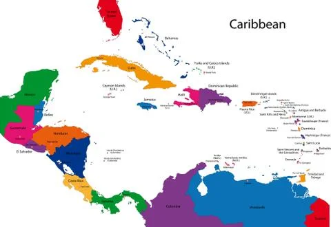 Caribbean map Stock Illustration
