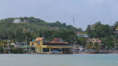 Caribbean oceanfront restaurant Stock Footage 24835747