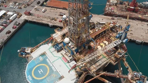 Caribbean: Oil Rig 2 Video stock 97086484