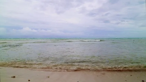 Caribbean sea, overcast, waves Stock Footage 80235987