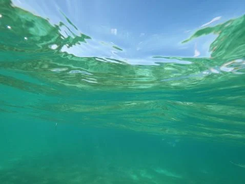 Caribbean sea split level ocean Stock Photos