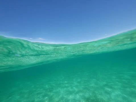 Caribbean sea split level ocean Stock Photos