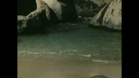 Caribbean sea waves Stock Footage 252097486