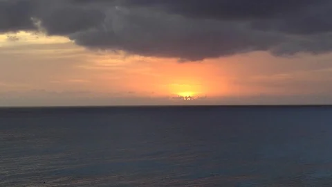 Caribbean Setting Sun Time Lapse Stock Footage 110752732