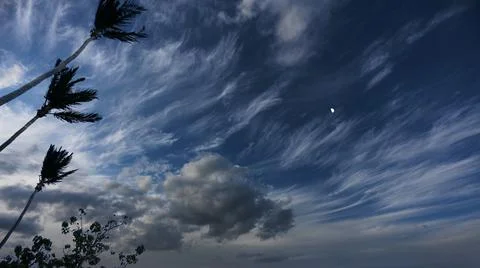 Caribbean sky before hurricane arrival Stock Photos