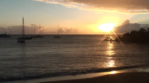 Caribbean Sunset Stock Footage 5503783