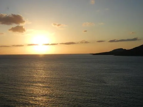 Caribbean Sunset  Ocean Stockfoto's