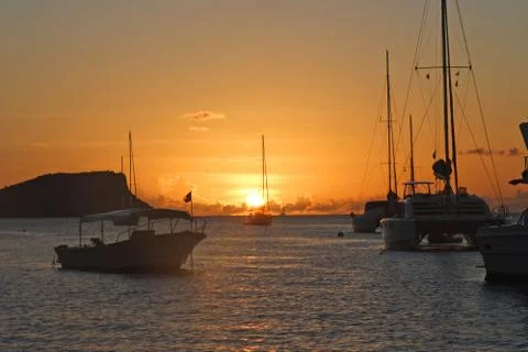 Caribbean sunset Stock Photos